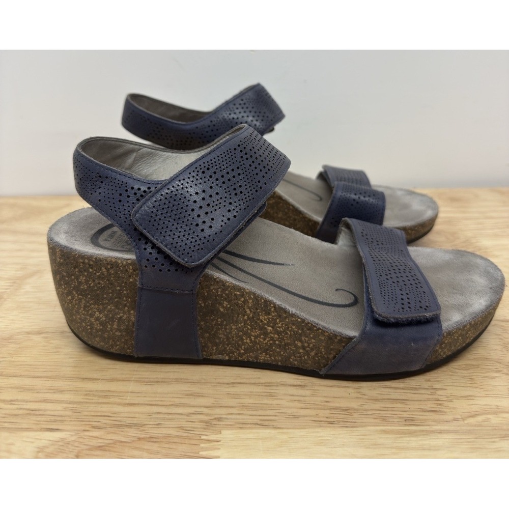 Abeo AU52074‎ Una Wedges Sandals Brown Leather Bio Women's Size US 7.5N #37